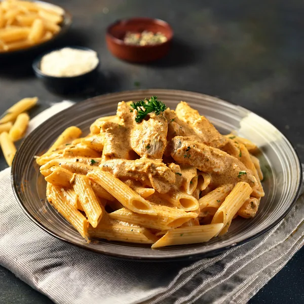 Köri soslu penne